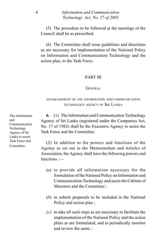 Ict act in sri lanka | PDF