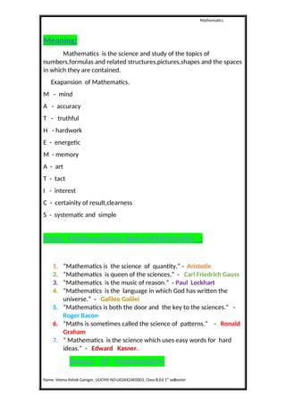 Title name is : Introduction to mathematics | DOC