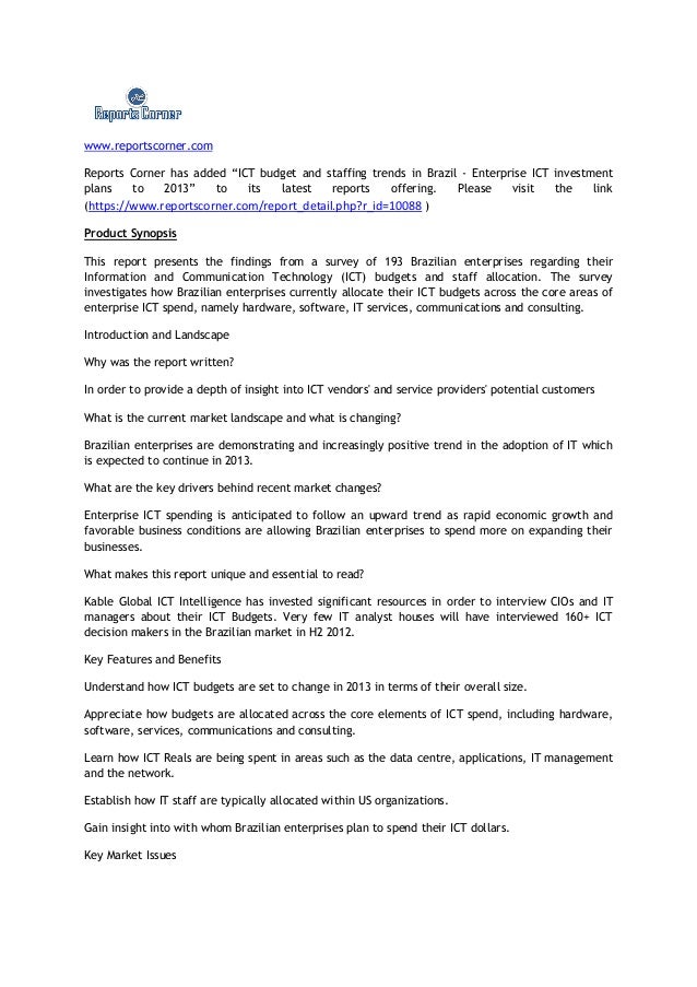 ict budget and staffing trends in brazil enterprise ict investment