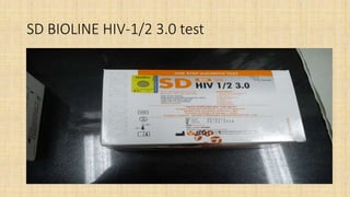 3) COMBAIDS –RS Advantage-ST:HIV 1+2 immunodot test kit:
-It is for the detection of antibody to HIV 1 and/or HIV 2 in who...