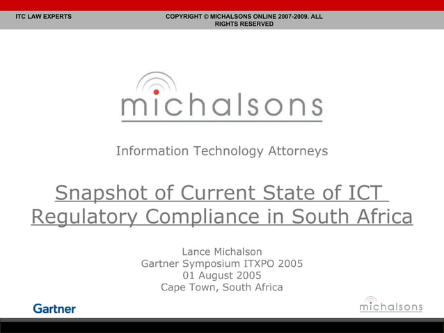 Ict Compliance Gartner (August 2005) PPT