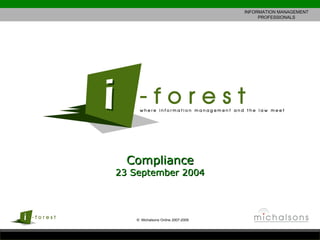 Compliance 23 September 2004 