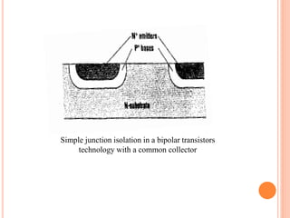 Simple junction isolation in a bipolar transistors
technology with a common collector
 