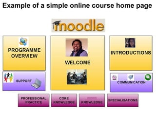 Example of a simple online course home page  