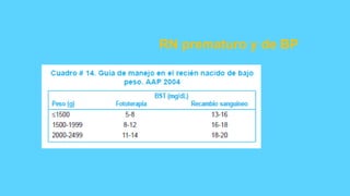 RN prematuro y de BP
 