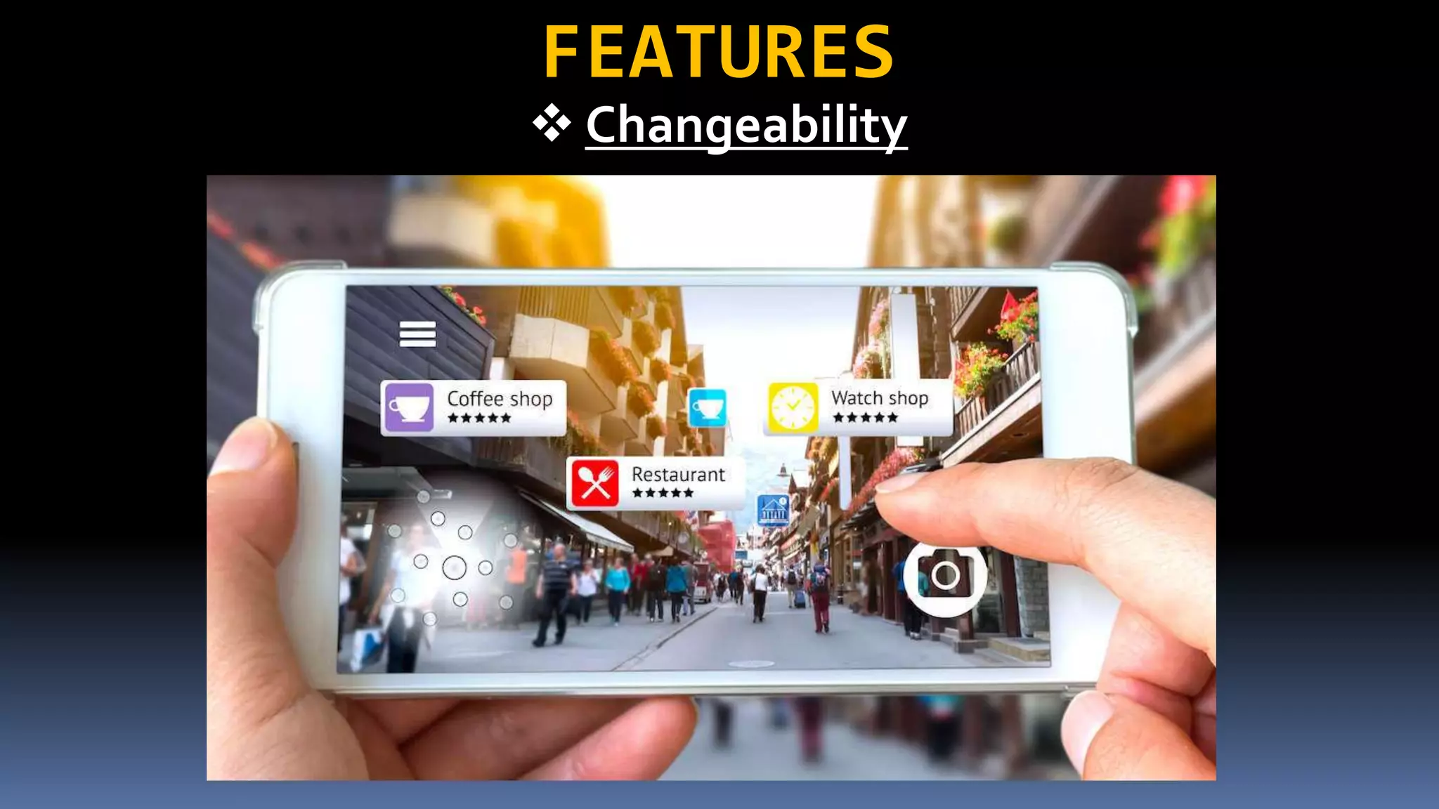 FEATURES
 Changeability
 