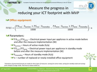 European Framework Initiative for Energy & Envinronmental Efficiency in the ICT Sector
Measure the progress in
reducing yo...