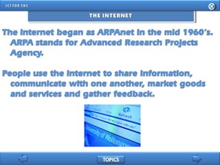 INFORMATION AND COMMUNICATION TECHNOLOGY FOR SENIOR HIGH SCHOOL