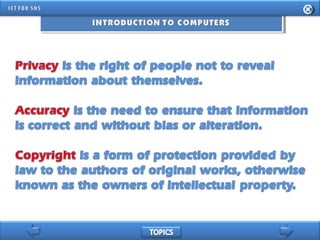 INFORMATION AND COMMUNICATION TECHNOLOGY FOR SENIOR HIGH SCHOOL