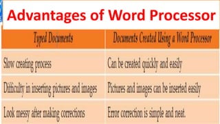 Advantages of Word Processor
 