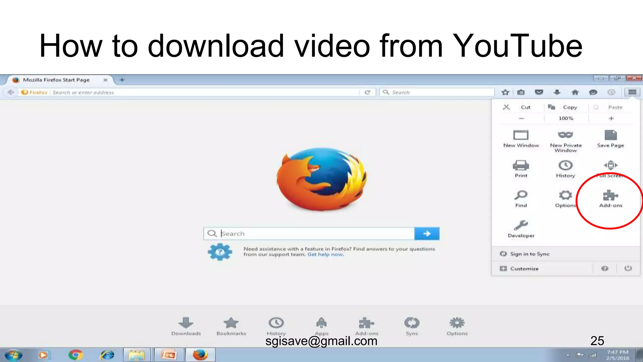 How to download video from YouTube
25sgisave@gmail.com
 