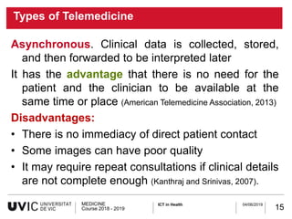 Information and communications technologies in Health. TELEMEDICINE ...