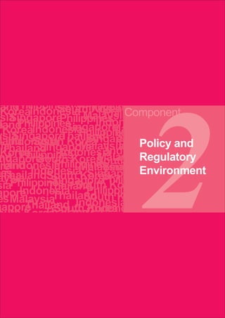 Korea
     PhilippinesMalaysia
 and Indonesia Philippine
 Korea        South Korea Component
                         Phili
                    Malaysia




                           2
 siaSingapore Philippines
aKoreaIndonesia Indon
 landPhilippinesSingapore Ma
ysiaSingapore      Philippine
               Thailand Si
 land South Korea
   Indonesia        Singapo Policy and
  Thailand Indonesia Th
sia
 Korea
                   Malaysia
          Singapore Indo
 nd Philippines
 ngapore Philippines
          South Korea  South Regulatory
                       Malay
 iland Indonesia
 reIndonesia       Malaysia Environment
                        Sing
nes                 Singapo
  ThailandSouth Korea
 aysia       SingaporePhilip
    Philippines South Ko
sia Indonesia Philippin
            Thailand
apore        Thailand
                    South K
es Malaysia
gapore hailand Indonesia
       T
outh KoreaSouth Malaysi
a          ThailandKorea
                     Indone
 