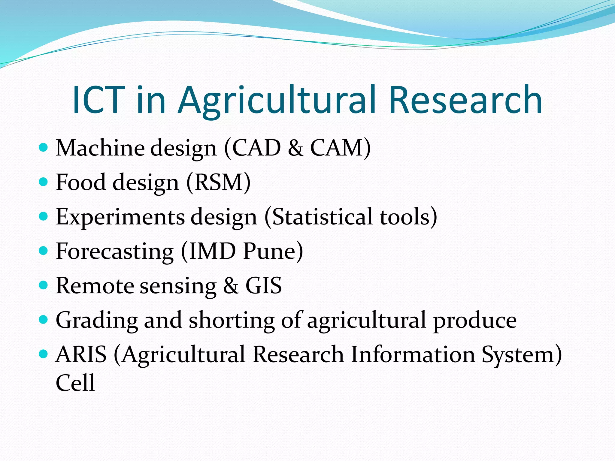 Application of ICT in Agriculture | PPT