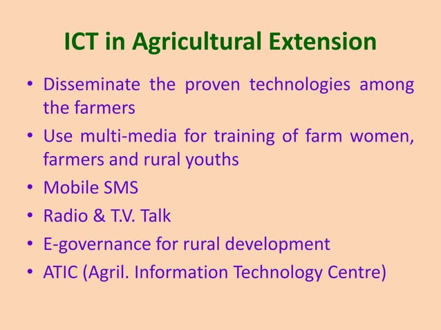 Application of ICT in Agriculture | PPT