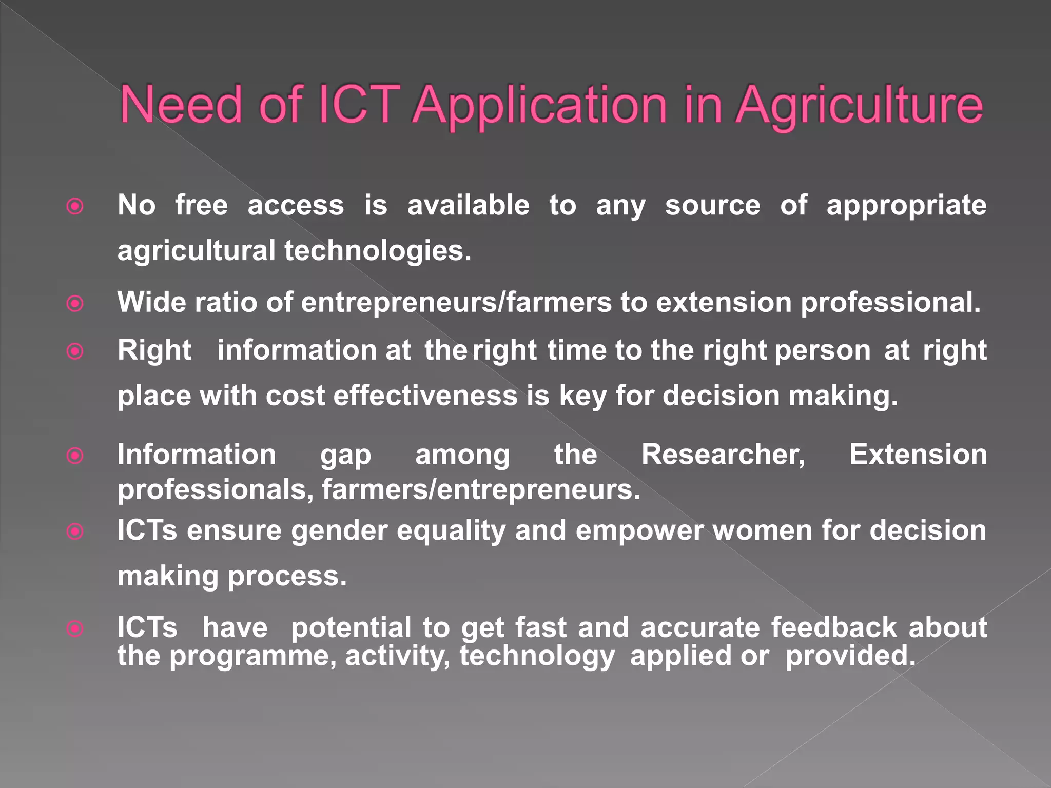 Ict in agricultural extension | PPTX
