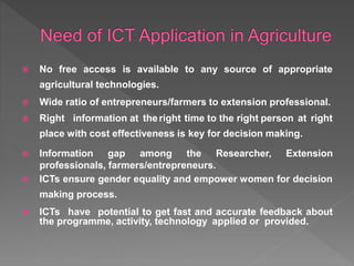 Ict in agricultural extension | PPTX
