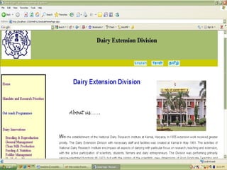 ICT in Dairy Knowledge Management - ICT in Dairying | PPT