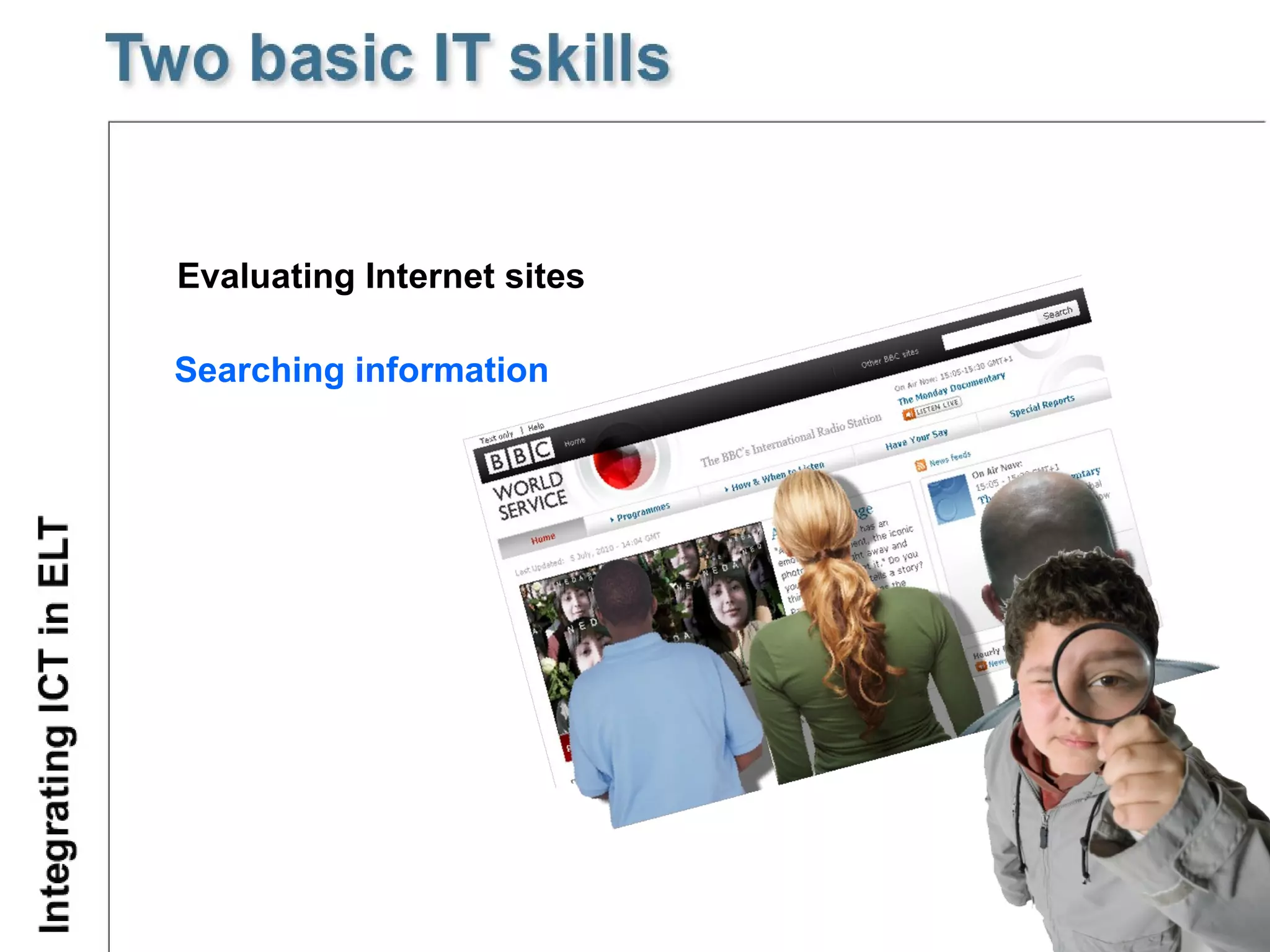 Evaluating Internet sites Searching information 