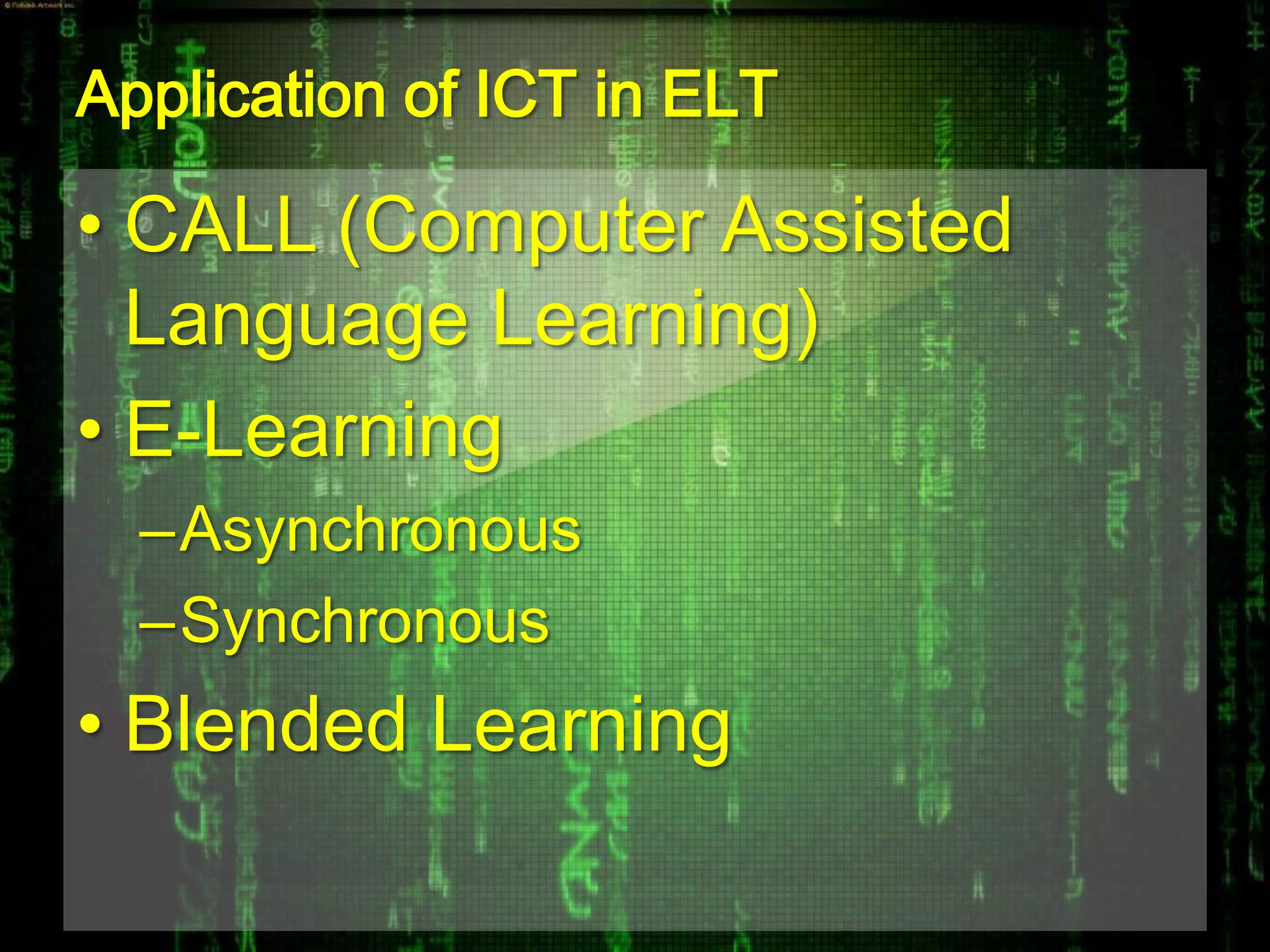 Ict in language learning | PPT