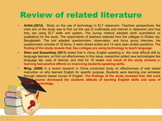 Information and Communication Technologies in Language Pedagogy | PPT