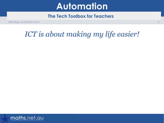 AutomationICT is about making my life easier!2Monday, 10 October 2011