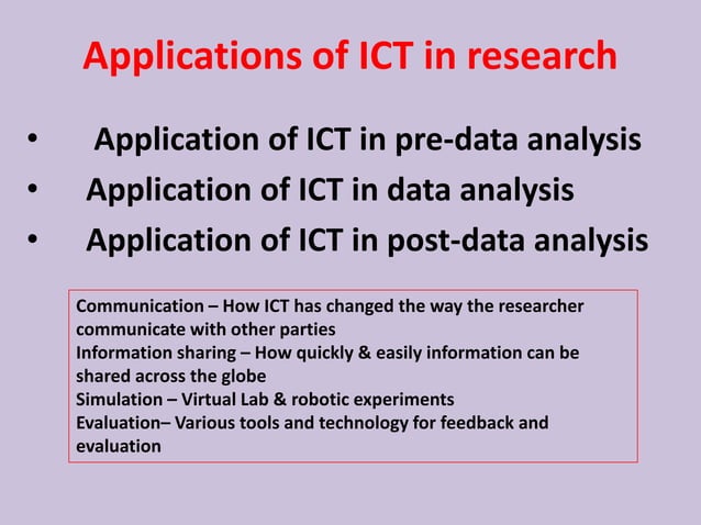 Example Ict Research ICT in Research.pptx | Search | Internet