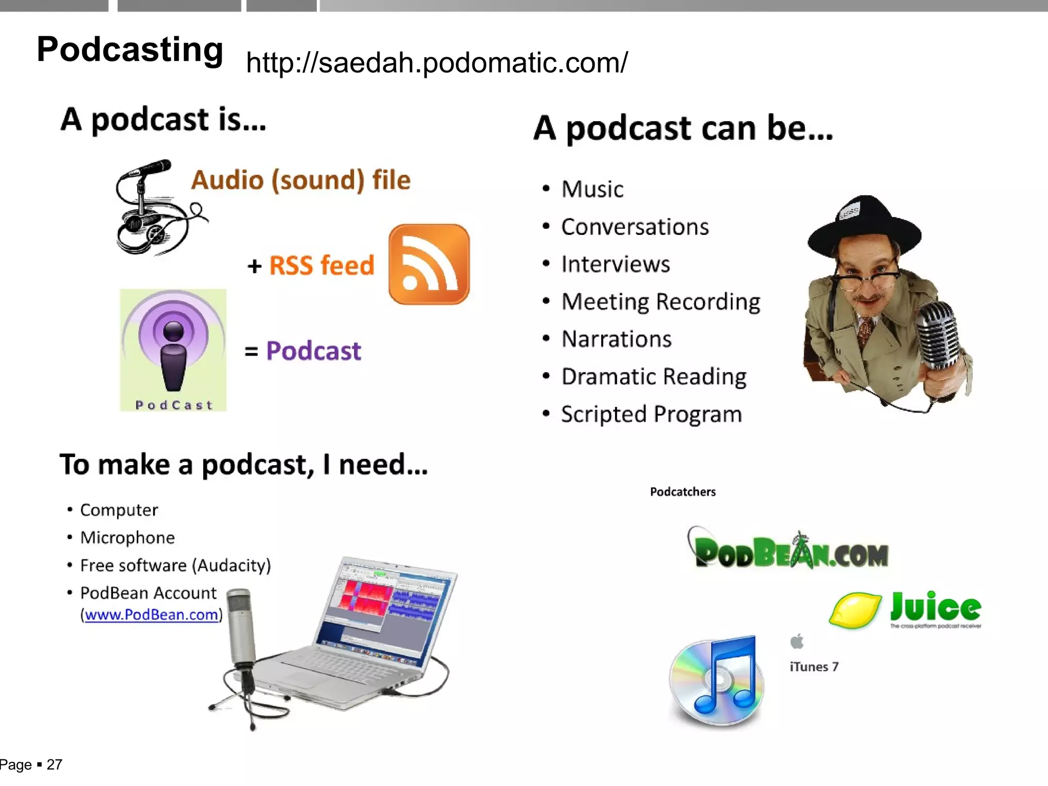 Podcasting Page     http://saedah.podomatic.com/ 