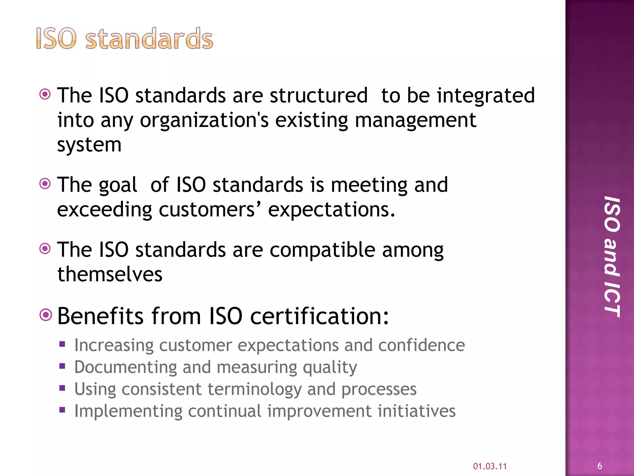 Ict Into Iso 9001 X Framework | PPT