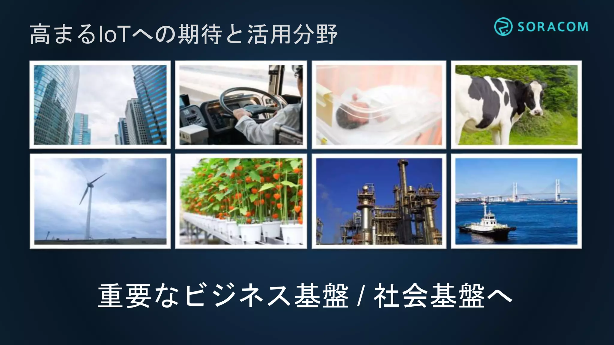 高まるIoTへの期待と活用分野
重要なビジネス基盤 / 社会基盤へ
 