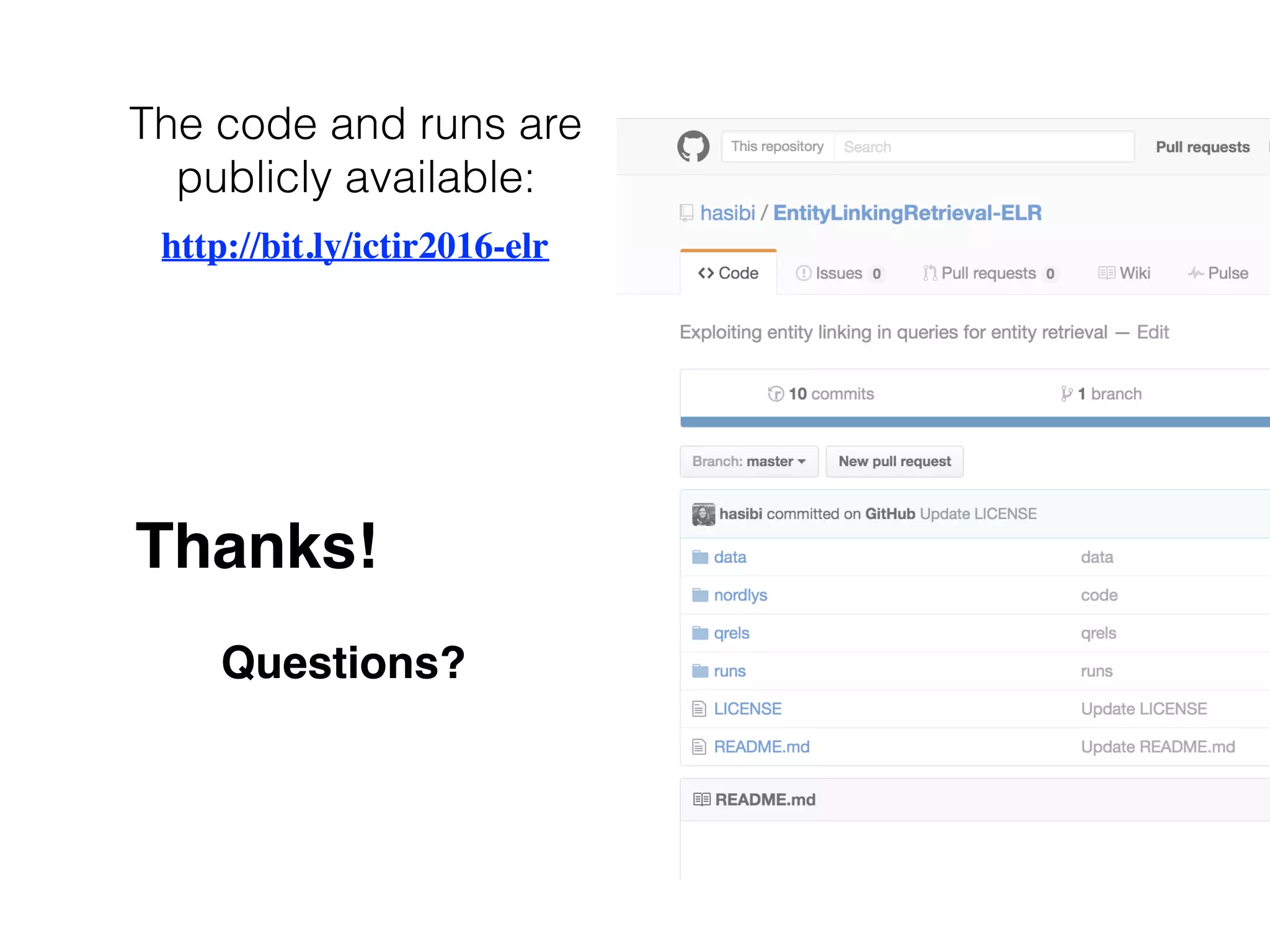 Thanks!
Questions?
The code and runs are
publicly available:
http://bit.ly/ictir2016-elr
 