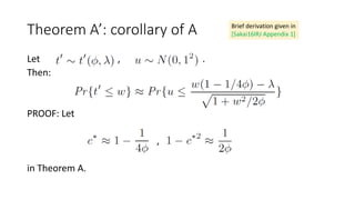 Theorem A’: corollary of A
Let , .
Then:
PROOF: Let
,
in Theorem A.
Brief derivation given in
[Sakai16IRJ Appendix 1]
 