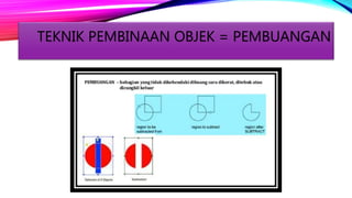 TEKNIK PEMBINAAN OBJEK = PEMBUANGAN
 