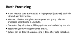 Comprehensive Overview of Computer Input and Processing Methods for ...