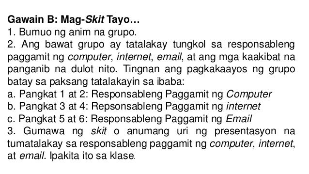 Ict lesson epp 4 aralin 7 ligtas at responsableng paggamit ng comput…