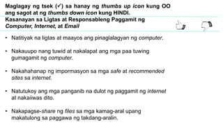 Ict lesson epp 4 aralin 7 ligtas at responsableng paggamit ng computer ...
