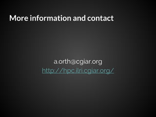 Research computing at ILRI