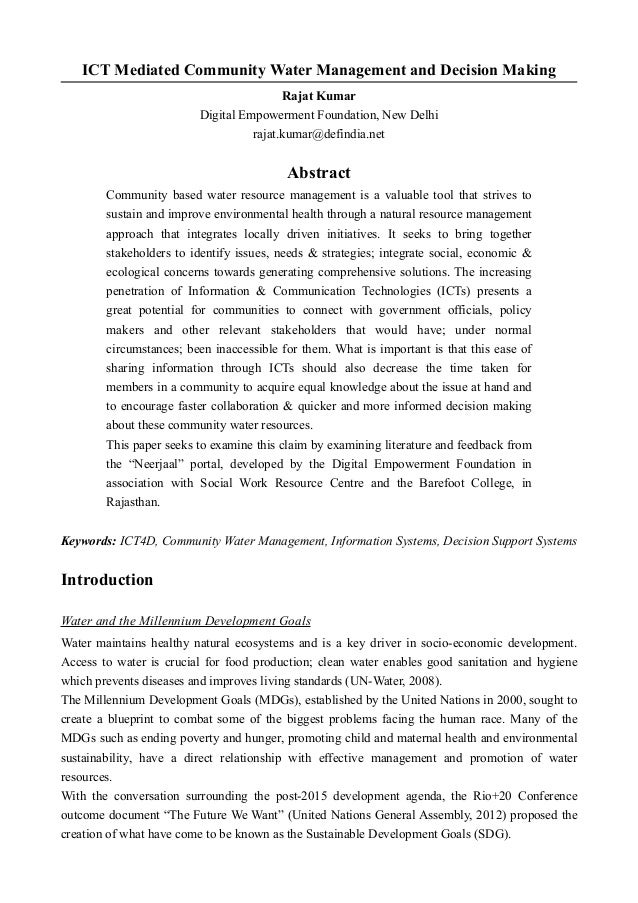 Proposal Example Essay Persuasive Essay Topics For High School Students also Sample Essay With Thesis Statement Ict Mediated Community Water Management Decision Making Private High School Admission Essay Examples