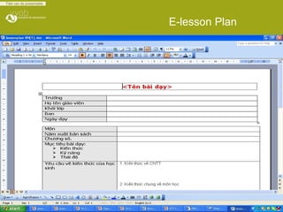 E-lesson Plan 