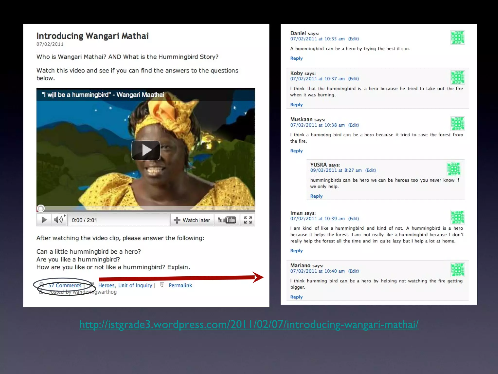 http://istgrade3.wordpress.com/2011/02/07/introducing-wangari-mathai/ 