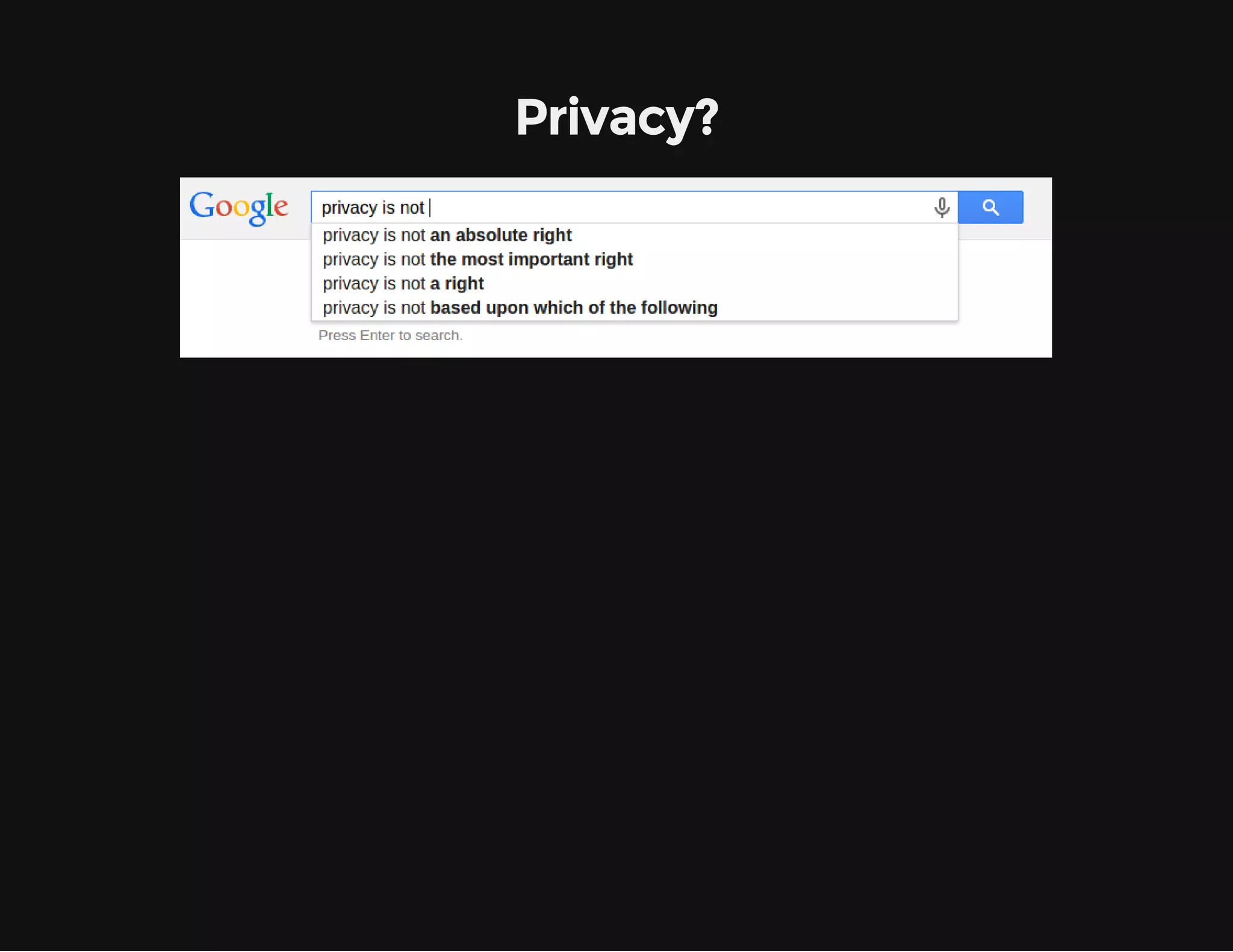 Privacy?
 