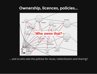 Ownership, licences, policies...
... and so who sets the policies for reuse, redistribution and sharing?
 