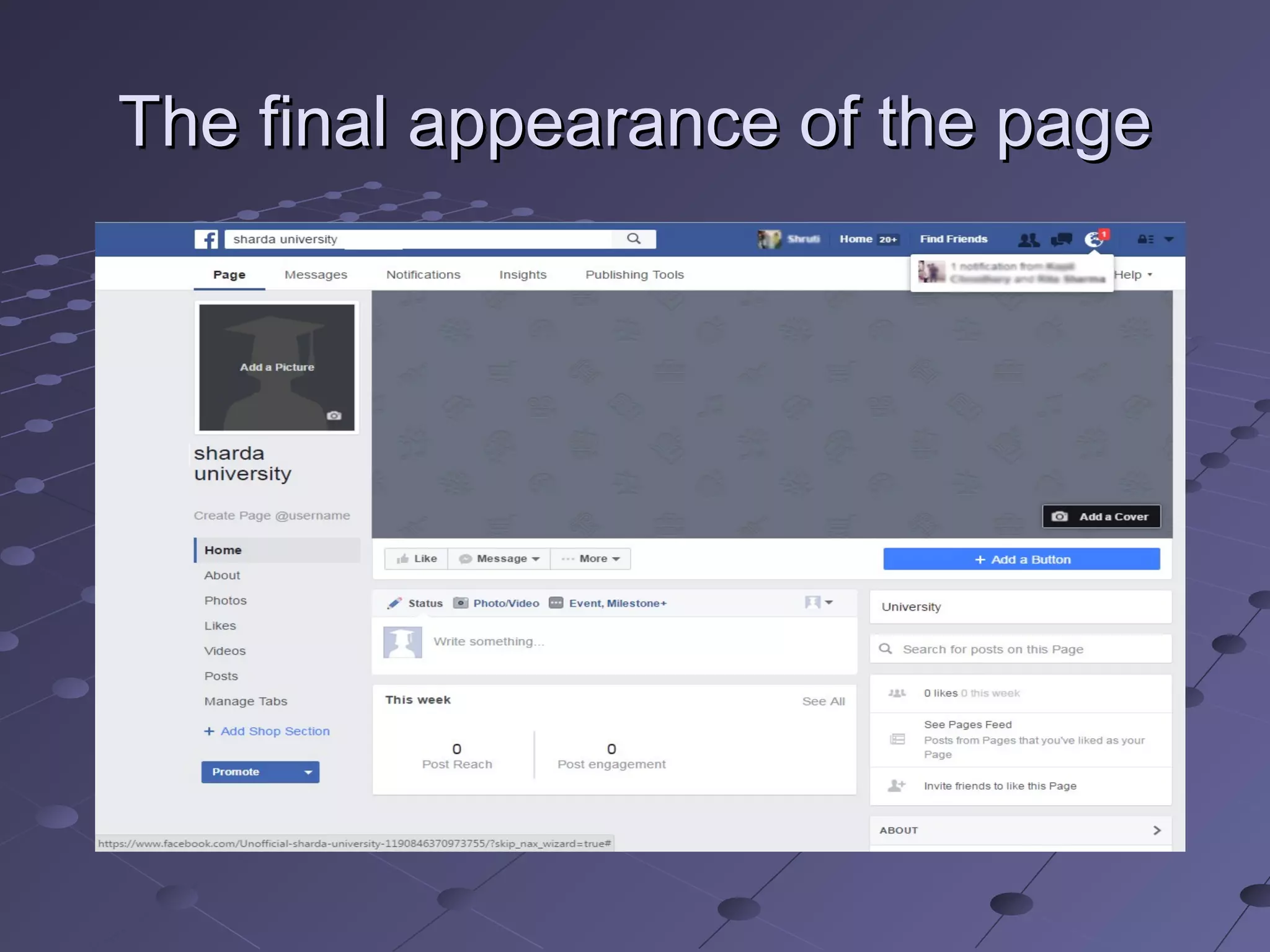 The final appearance of the pageThe final appearance of the page
 