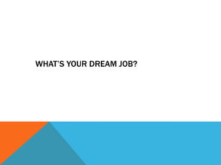WHAT’S YOUR DREAM JOB?
 