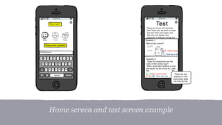 Home screen and test screen example
 