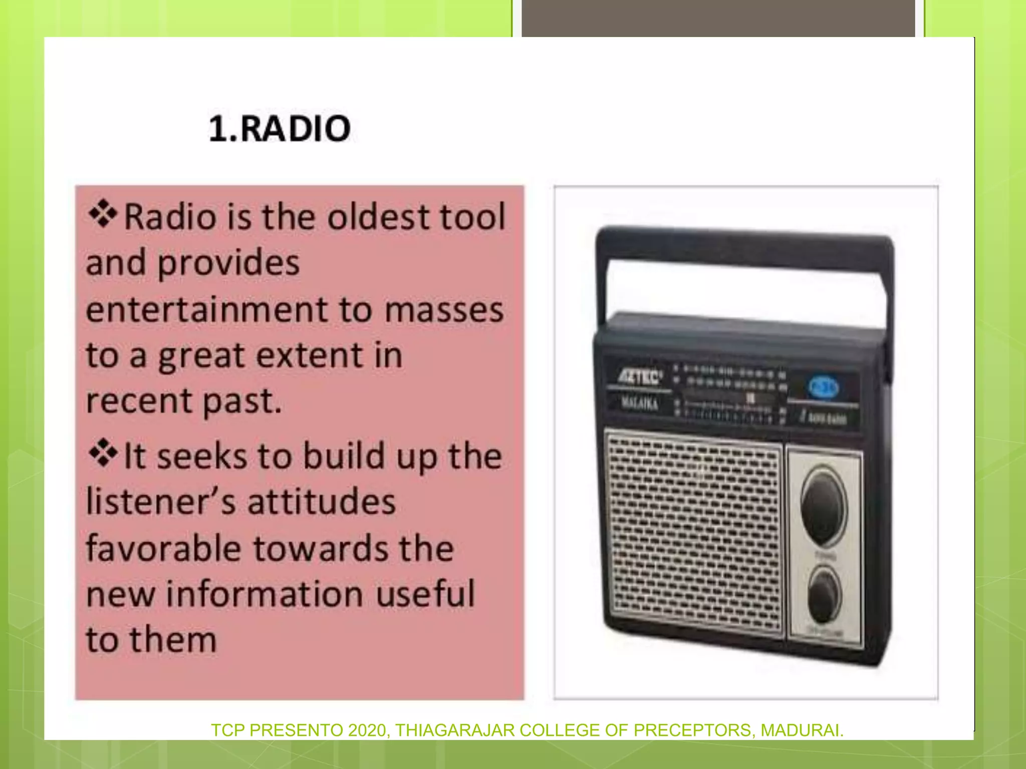 TCP PRESENTO 2020, THIAGARAJAR COLLEGE OF PRECEPTORS, MADURAI.
 