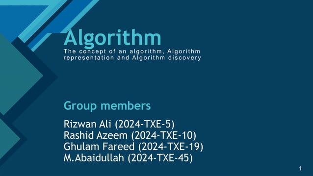 Presentation for computer studing in algorithm | PPT