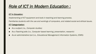 Role of ICT in Modern Education | PPT