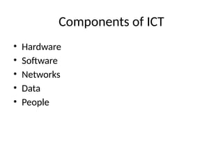 Comprehensive Overview of Information and Communication Technology (ICT ...