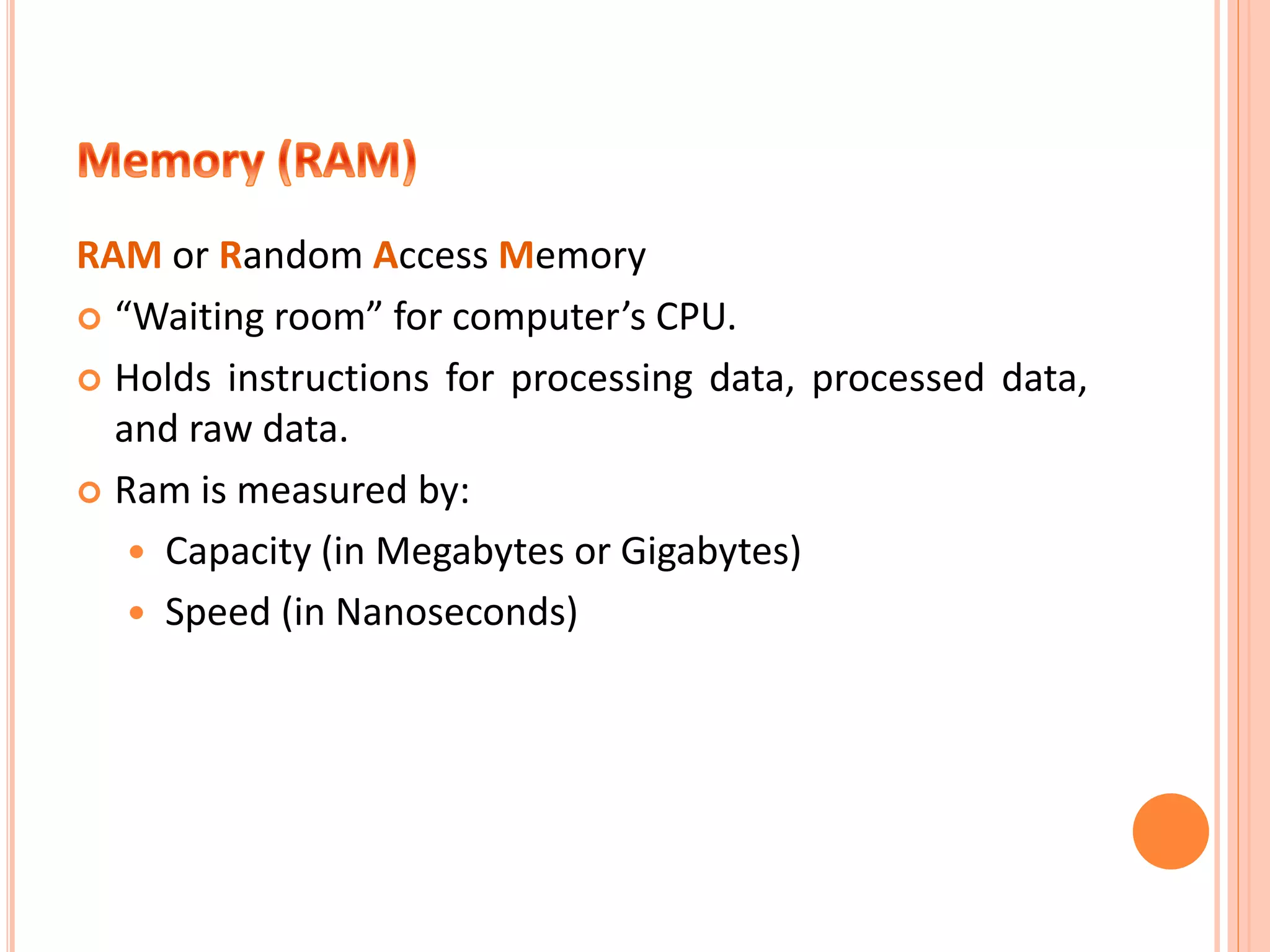 ICT, Basic of Computer, Hardware, Various parts of computer hardware ...
